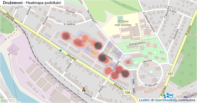 Družstevní - mapa podnikání