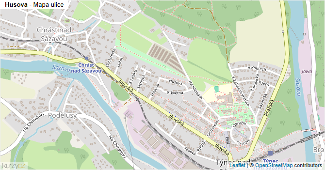 Husova - mapa ulice