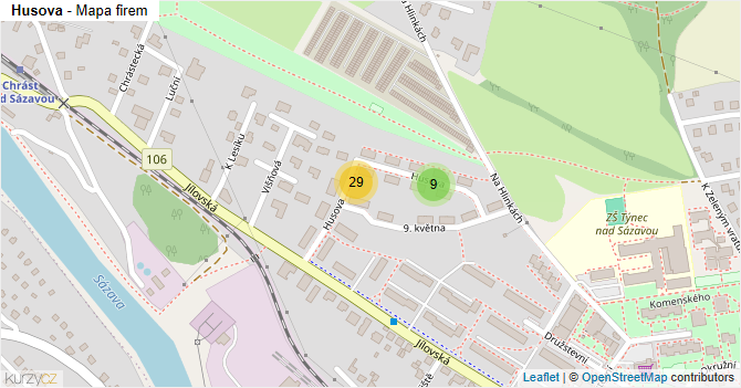 Husova - mapa firem