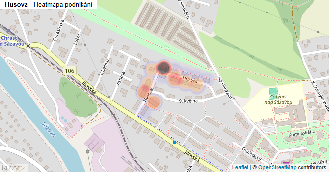 Husova - mapa podnikání