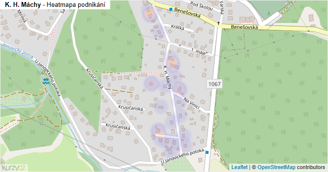 K. H. Máchy - mapa podnikání
