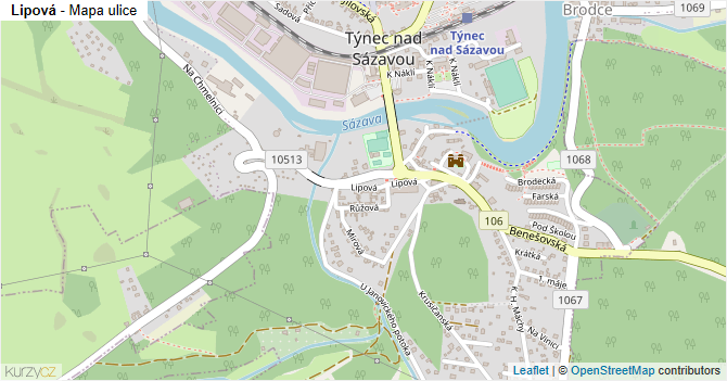Lipová - mapa ulice