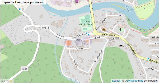 Lipová - mapa podnikání