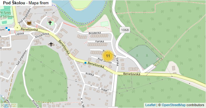 Pod Školou - mapa firem