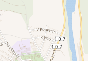 V Koutech v obci Týnec nad Sázavou - mapa ulice