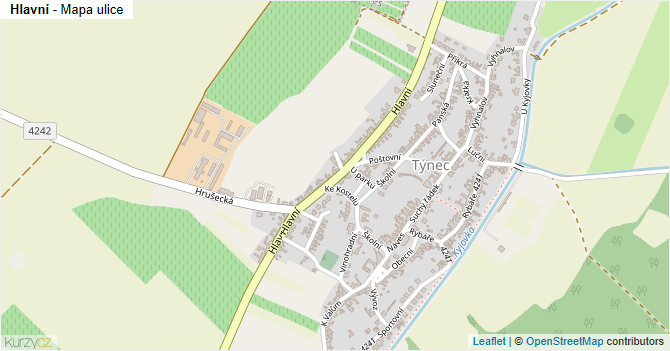 Hlavní - mapa ulice