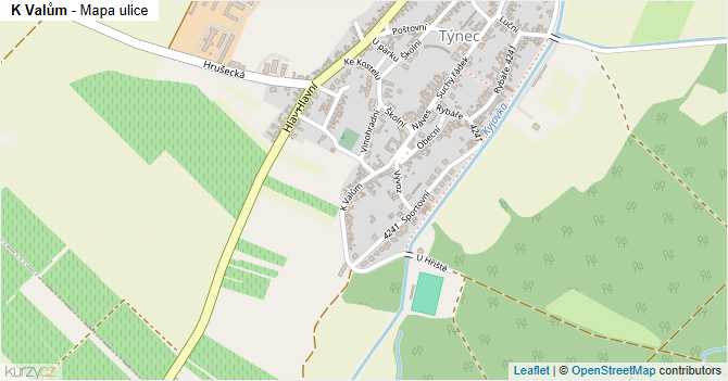 K Valům - mapa ulice