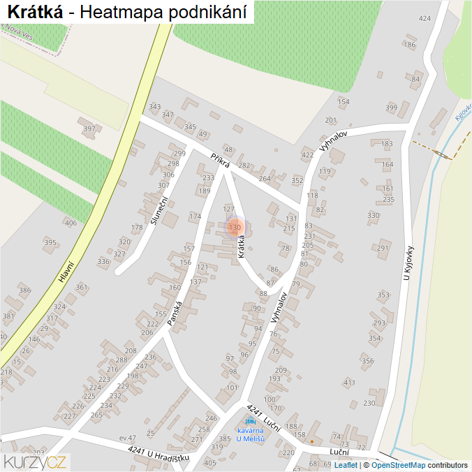 Mapa Krátká - Firmy v ulici.