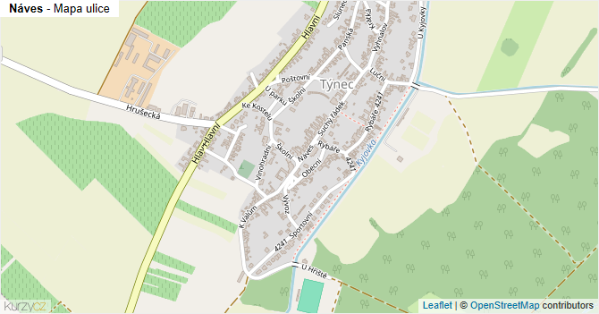 Náves - mapa ulice