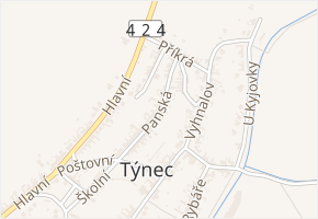 Panská v obci Týnec - mapa ulice