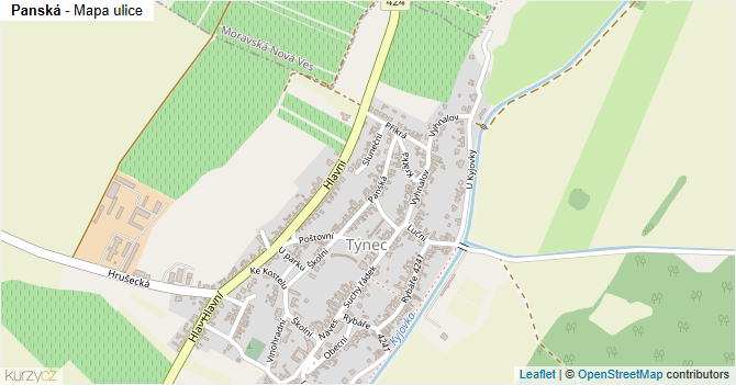 Panská - mapa ulice