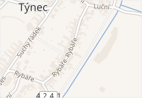 Rybáře v obci Týnec - mapa ulice