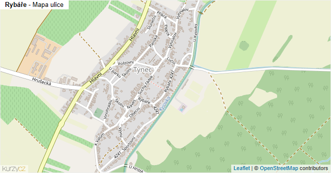 Rybáře - mapa ulice