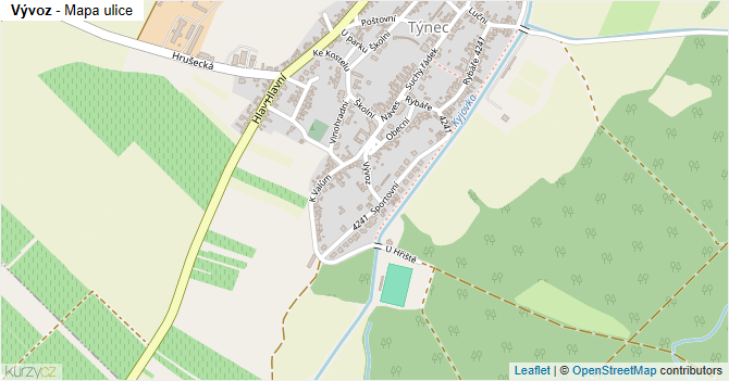 Vývoz - mapa ulice