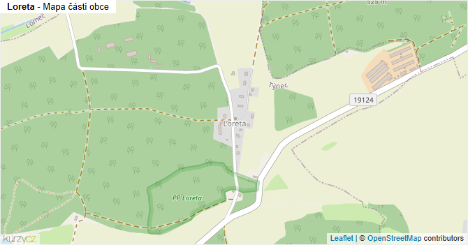 Loreta - mapa části obce