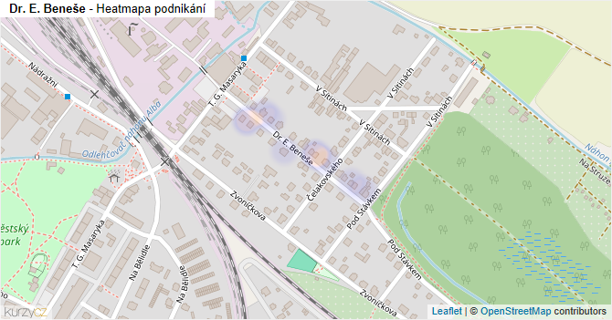 Dr. E. Beneše - mapa podnikání