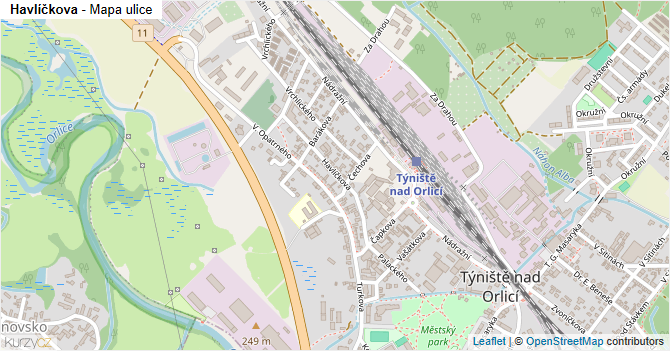 Havlíčkova - mapa ulice