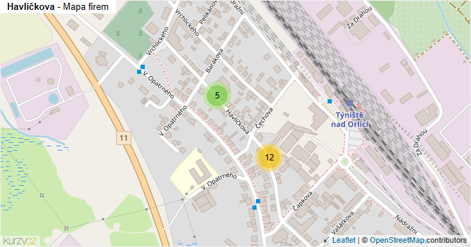 Havlíčkova - mapa firem