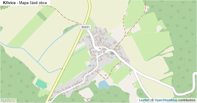 Křivice - mapa části obce