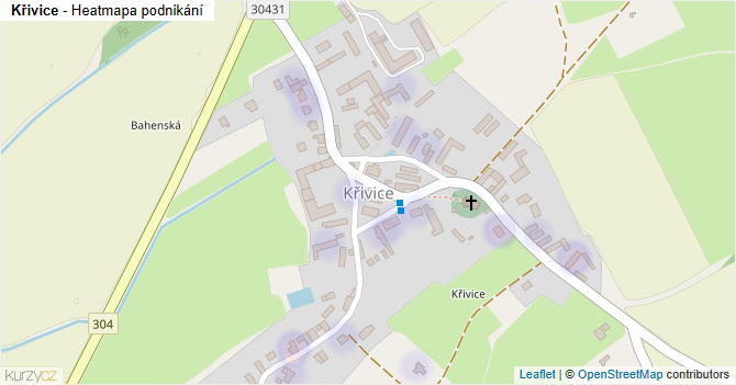Křivice - mapa podnikání