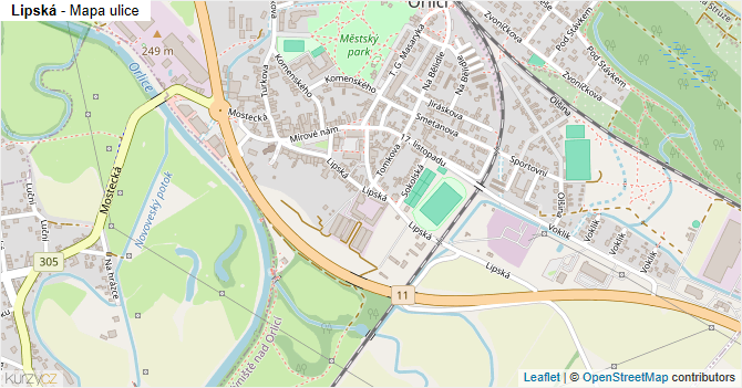 Lipská - mapa ulice