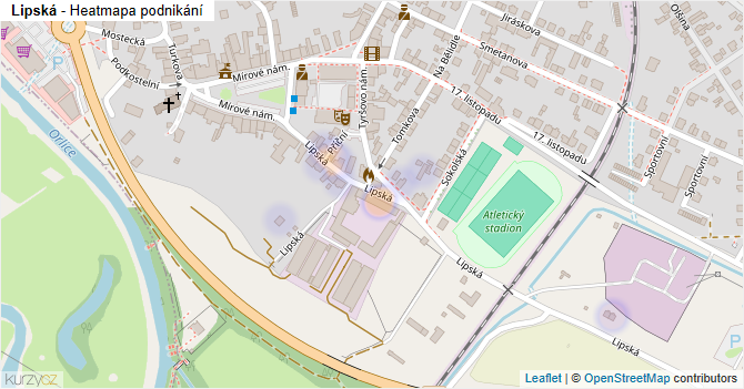 Lipská - mapa podnikání