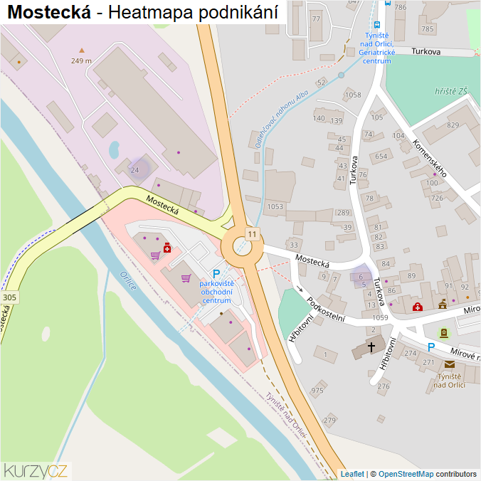 Mapa Mostecká - Firmy v ulici.