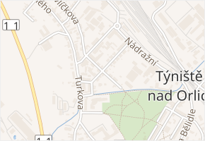 Palackého v obci Týniště nad Orlicí - mapa ulice