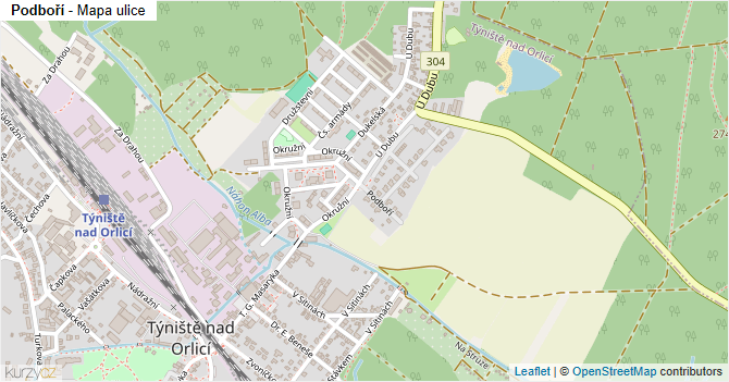 Podboří - mapa ulice