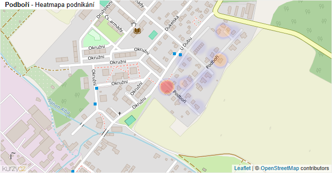 Podboří - mapa podnikání