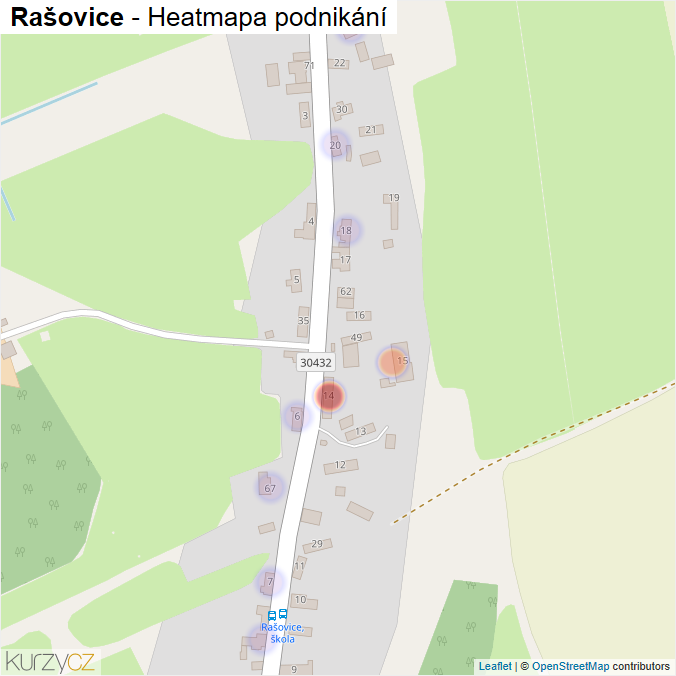 Mapa Rašovice - Firmy v části obce.
