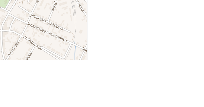Smetanova v obci Týniště nad Orlicí - mapa ulice