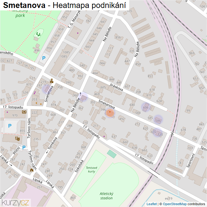 Mapa Smetanova - Firmy v ulici.