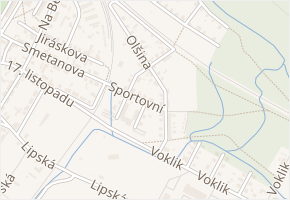 Sportovní v obci Týniště nad Orlicí - mapa ulice