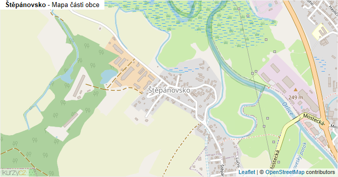 Štěpánovsko - mapa části obce