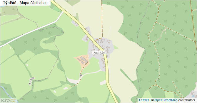 Týniště - mapa části obce