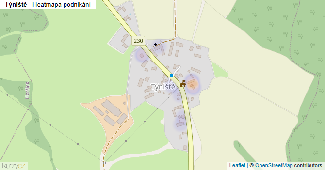 Týniště - mapa podnikání