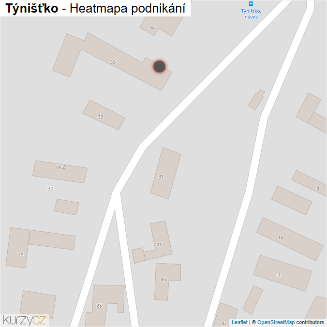 Mapa Týnišťko - Firmy v obci.