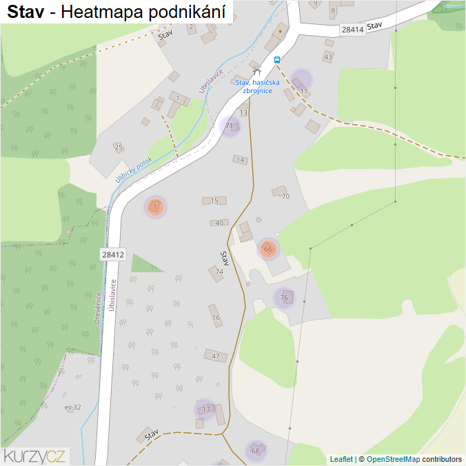 Mapa Stav - Firmy v části obce.