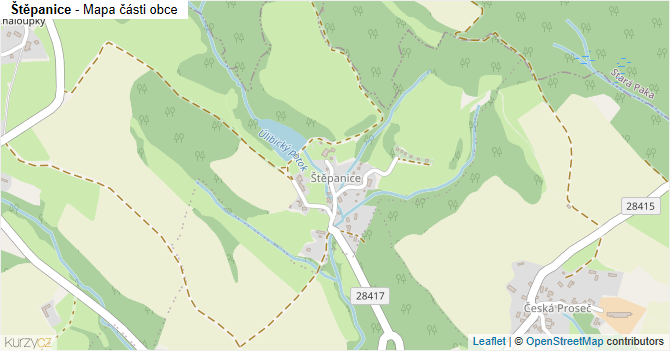 Štěpanice - mapa části obce