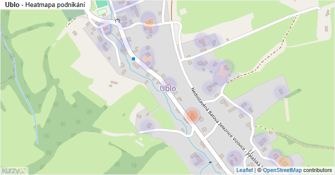 Ublo - mapa podnikání