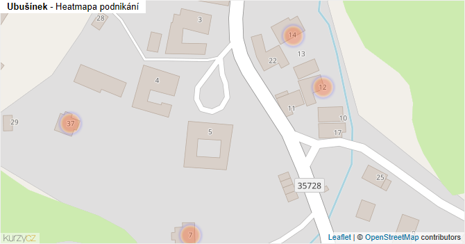 Ubušínek - mapa podnikání