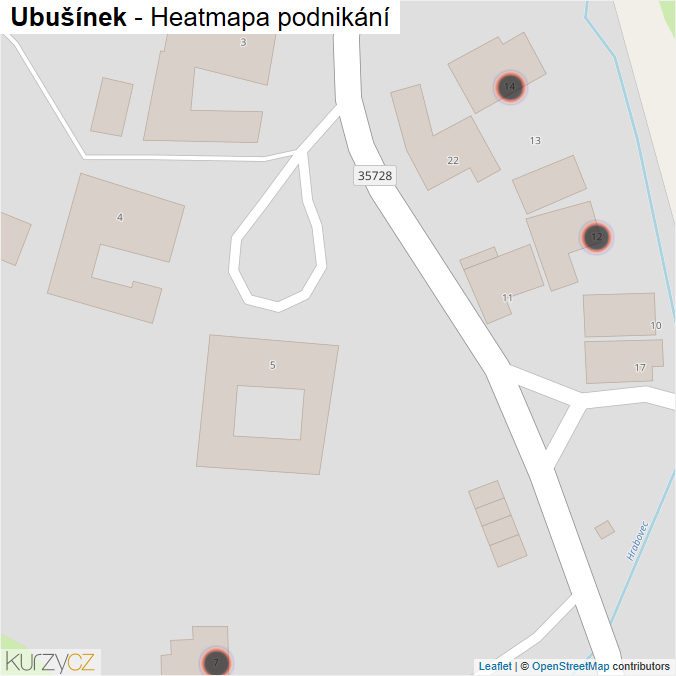 Mapa Ubušínek - Firmy v obci.