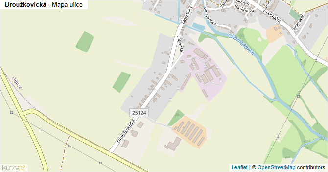 Droužkovická - mapa ulice