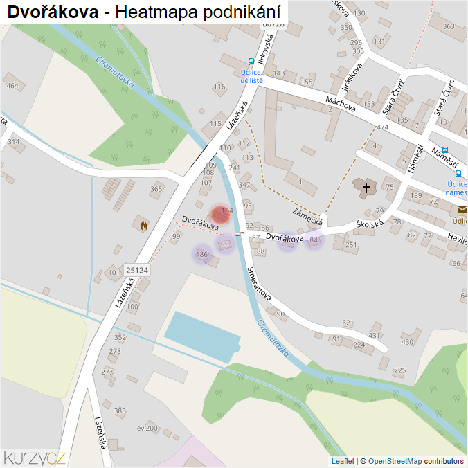 Mapa Dvořákova - Firmy v ulici.