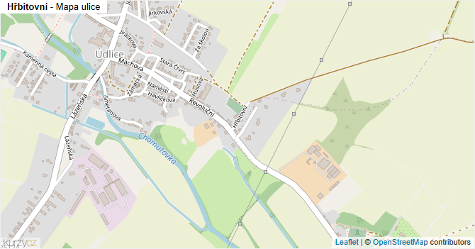 Hřbitovní - mapa ulice