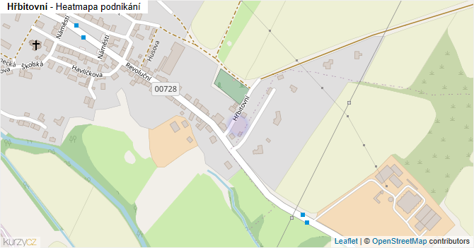 Hřbitovní - mapa podnikání