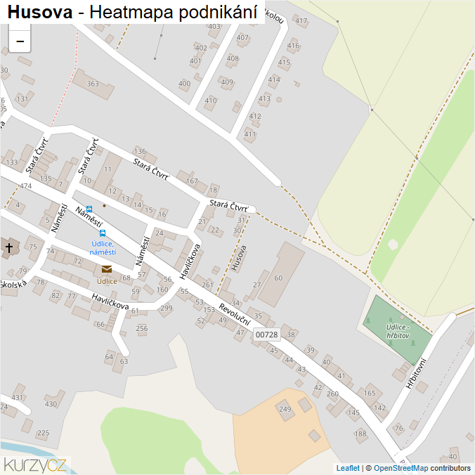 Mapa Husova - Firmy v ulici.