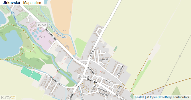 Jirkovská - mapa ulice