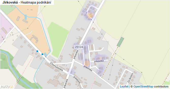 Jirkovská - mapa podnikání